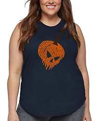 La Pop Art Plus Evil Pumpkin Word Tank Top