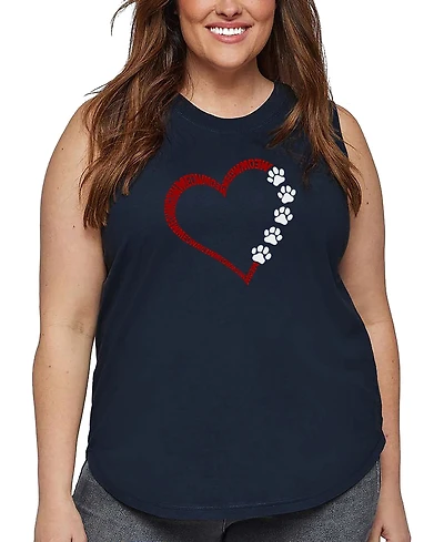 La Pop Art Plus Meow Heart Word Tank Top