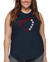 La Pop Art Plus Meow Heart Word Tank Top