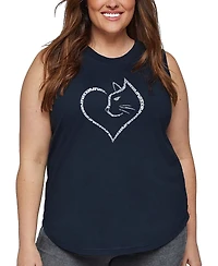La Pop Art Plus Cat Word Tank Top