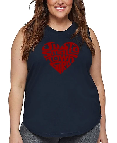 La Pop Art Plus Just a Small Town Girl Word Tank Top