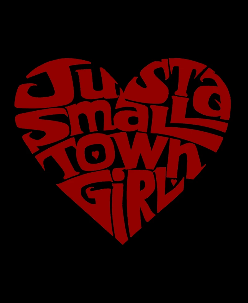 La Pop Art Plus Just a Small Town Girl Word Tank Top