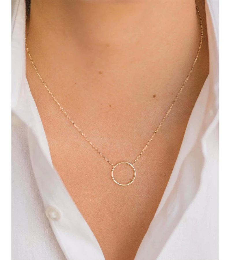 Zoe Lev 14k Gold Circle Necklace