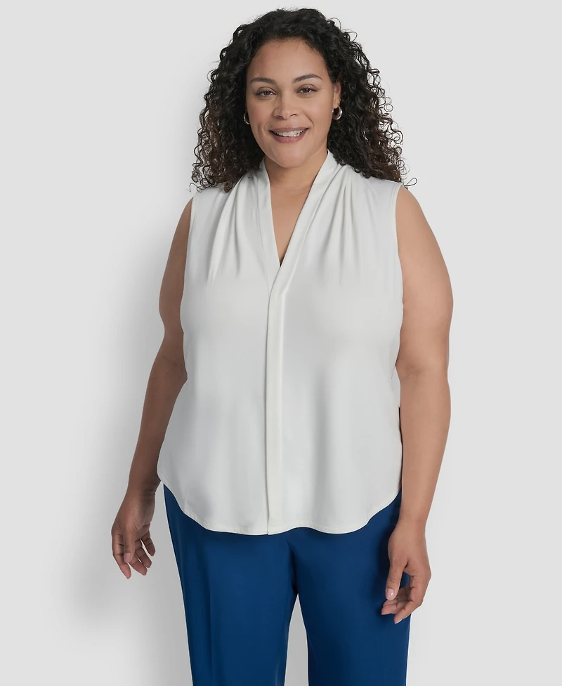 Dkny Plus Sleeveless V-Neck Top