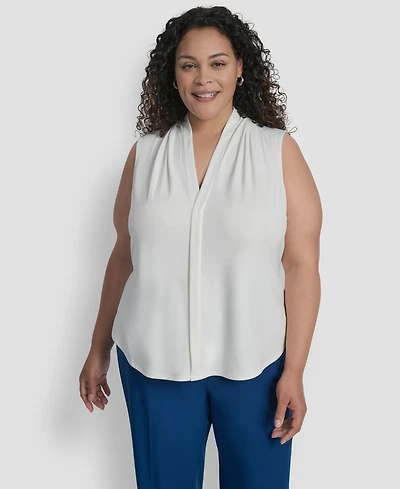 Dkny Plus Sleeveless V-Neck Top