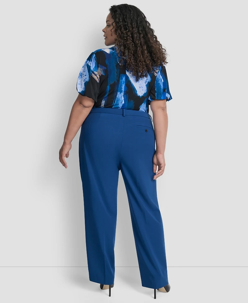 Dkny Plus Modern-Fit Straight-Leg Pants