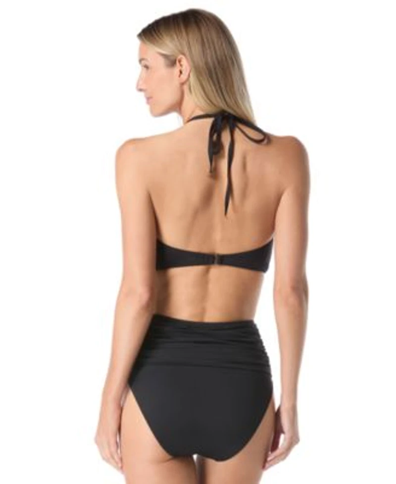 Kate Spade Womens Rosette High Neck Bra Top Ruched High Waist Bikini Bottoms