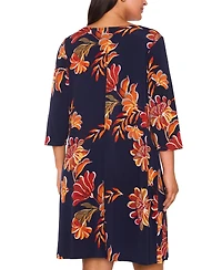 Msk Plus 3-Ring Shift Knee-Length Dress