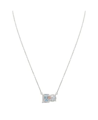 Suzy Levian Sterling Silver Topaz Two Stone Necklace