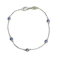 Suzy Levian New York Sterling Silver Sapphire 1 cttw Station Link Bracelet