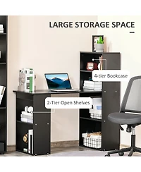 Homcom 47" Home Office Computer Desk with 6-Tier Shelves,