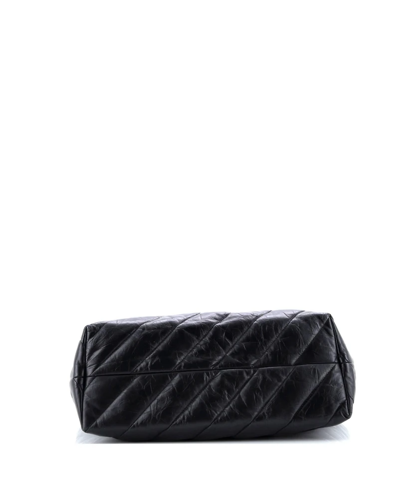 Pre-Owned Balenciaga Medium Crush Carry All Chain Tote Quilted Leather