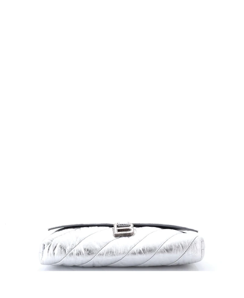 Pre-Owned Balenciaga Small Crush Chain Flap Bag Quilted Crushed Calfskin