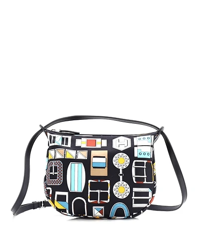Pre-Owned Hermes Sursoie To Go Pouch Printed Silk and Leather