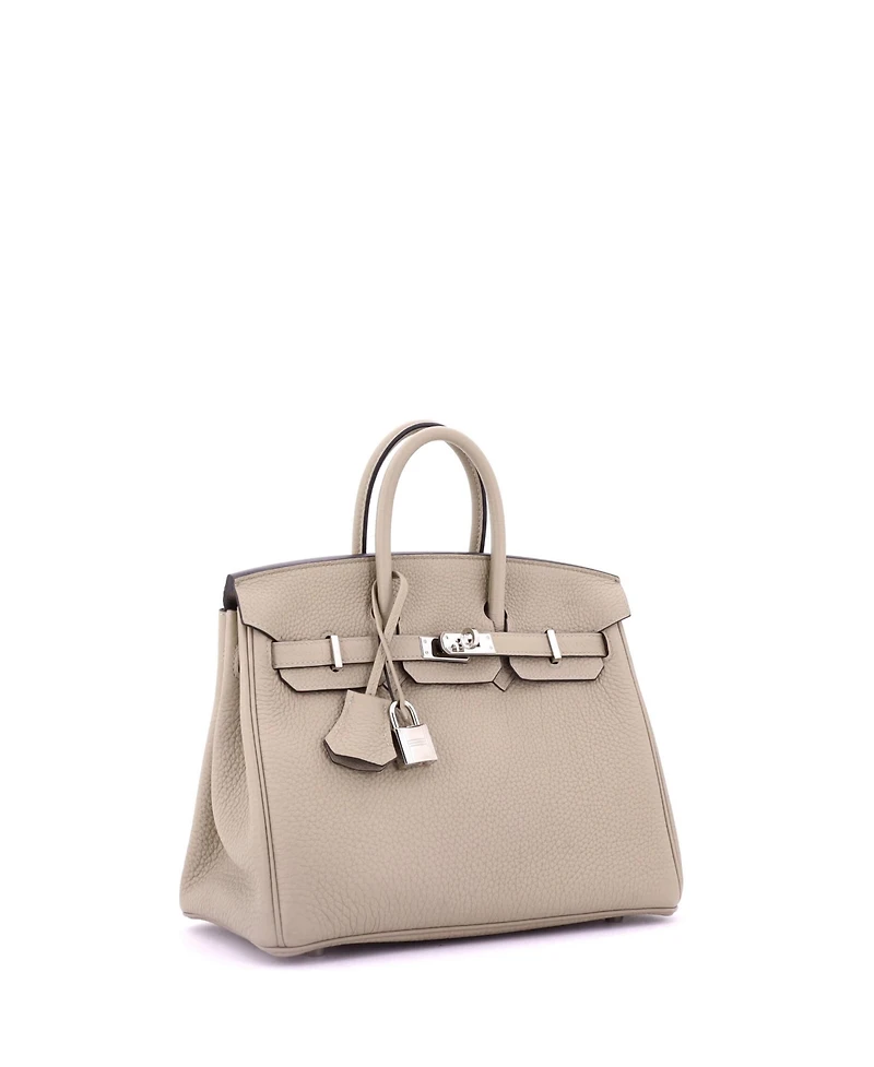Pre-Owned Hermes Birkin Handbag Light Togo with Palladium Hardware