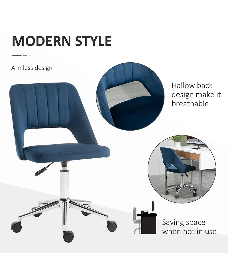 Vinsetto Upholste Mid-Back Home Office Desk Armless Computer Chair