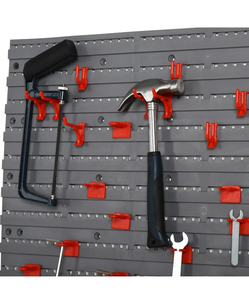 Durhand 54 Piece Pegboard and Shelf Tool Organizer Wall Mounted Garage Storage