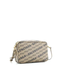 Pre-Owned Balenciaga Medium Signature Camera Bag Bb Monogram Coated Canvas