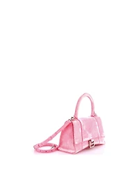 Pre-Owned Balenciaga Small Hourglass Top Handle Bag Denim Printed Leather