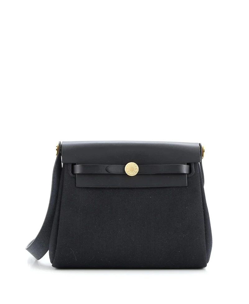 Pre-Owned Hermes 20 Herbag Zip Toile and Leather