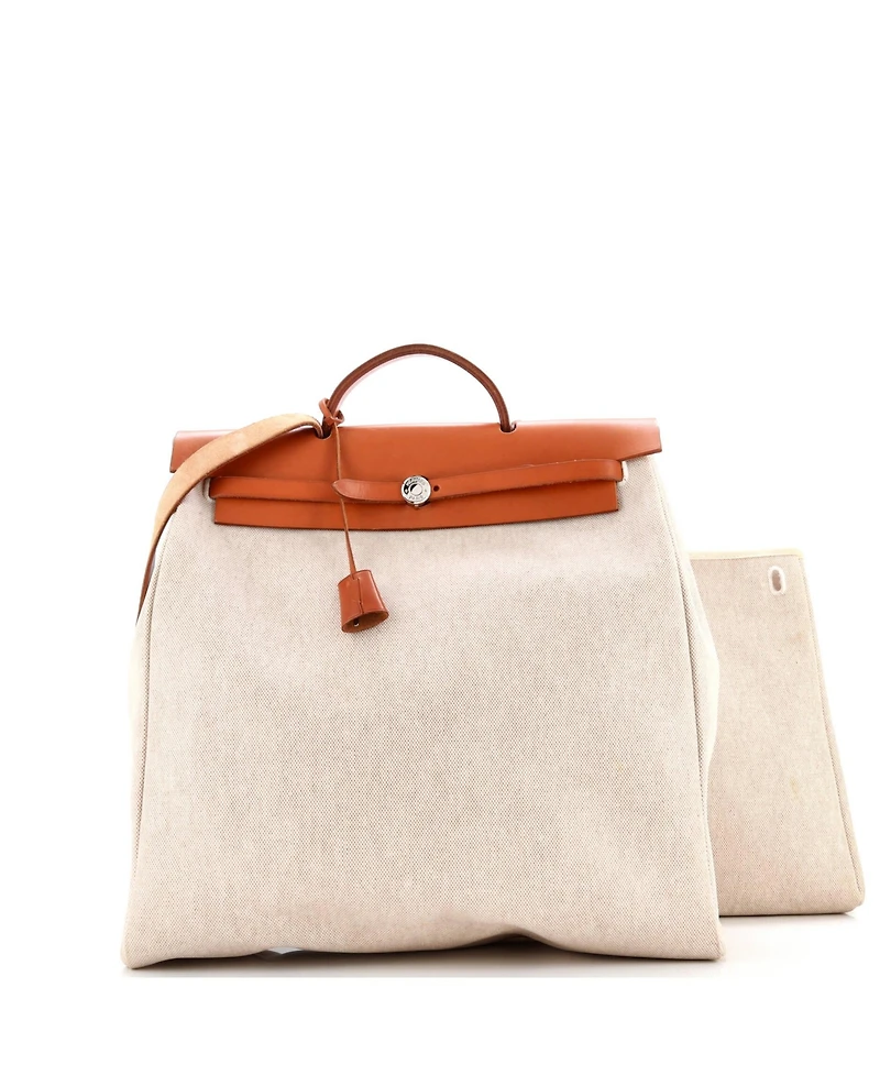 Pre-Owned Hermes Mm Herbag Toile and Leather