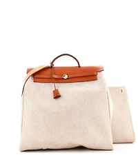 Pre-Owned Hermes Mm Herbag Toile and Leather
