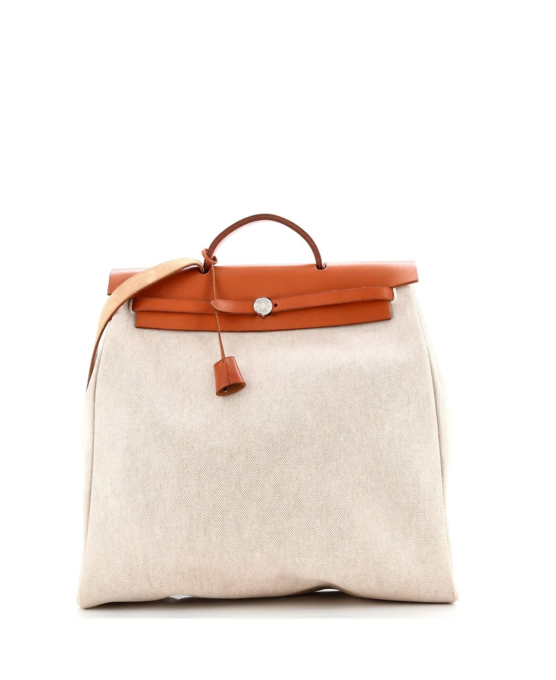 Pre-Owned Hermes Mm Herbag Toile and Leather