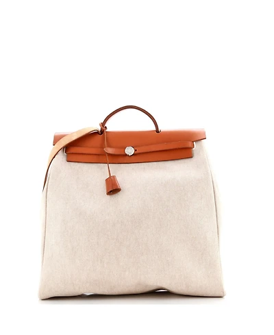 Pre-Owned Hermes Mm Herbag Toile and Leather