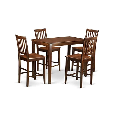 East West Furniture 5 Pc Dining counter height set-pub Table and 4 Dining Chairs