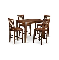 East West Furniture 5 Pc Dining counter height set-pub Table and 4 Dining Chairs
