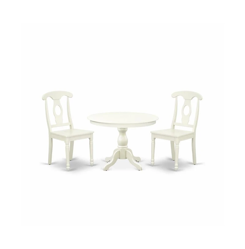 East West Furniture 3 Piece Kitchen Dining Table Set