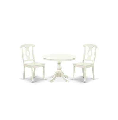East West Furniture 3 Piece Kitchen Dining Table Set