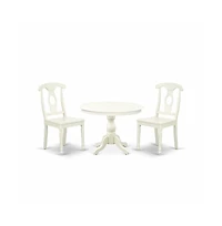 East West Furniture 3 Piece Kitchen Dining Table Set
