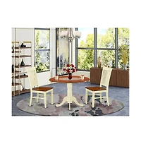 East West Furniture Dining Room Set Buttermilk & Cherry