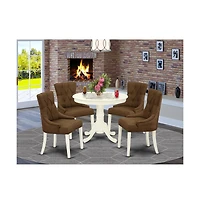 East West Furniture Dining Room Set Linen White