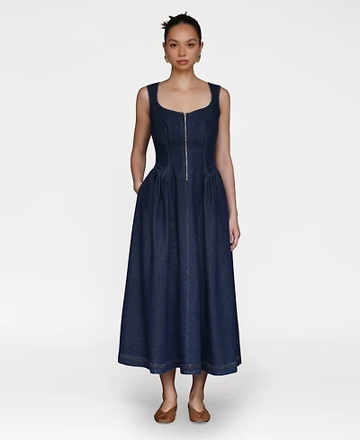 Avec Les Filles Women's Sweetheart Full Skirt Midi Dress