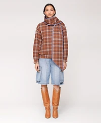Avec Les Filles Women's Scarf Bomber Jacket