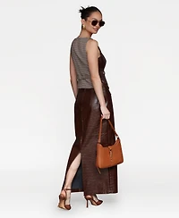 Avec Les Filles Women's Buckle-Detail Maxi Skirt