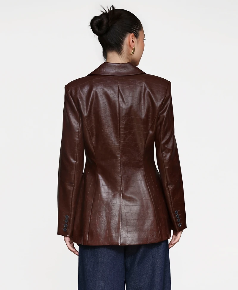 Avec Les Filles Women's Fitted Button-Front Blazer