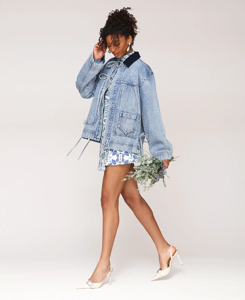 Avec Les Filles Women's Oversized Patch Pocket Chore Jacket