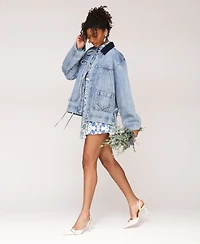 Avec Les Filles Women's Oversized Patch Pocket Chore Jacket