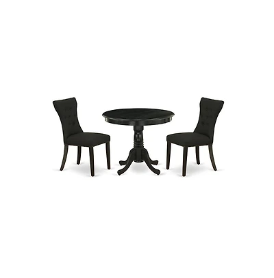 East West Furniture Dining Room Set Wirebrushed Black