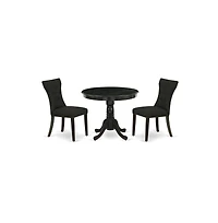 East West Furniture Dining Room Set Wirebrushed Black
