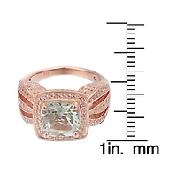 Suzy Levian New York Sterling Silver Cushion Cut Center Topaz Cocktail Ring