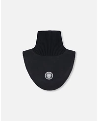 Deux par Kids Unisex Polar Fleece and Knit Neckwarmer Black - Toddler|Child