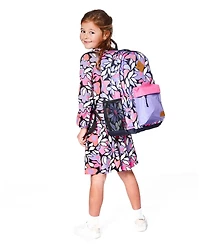 Deux par Deux Girl Kids Backpack Black Retro Flower Print - Toddler|Child