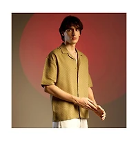 Campus Sutra Men's Quad-Lined Oversized Shirt