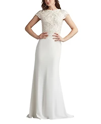 Tadashi Shoji Women's Isadora Embroidered Crepe Gown