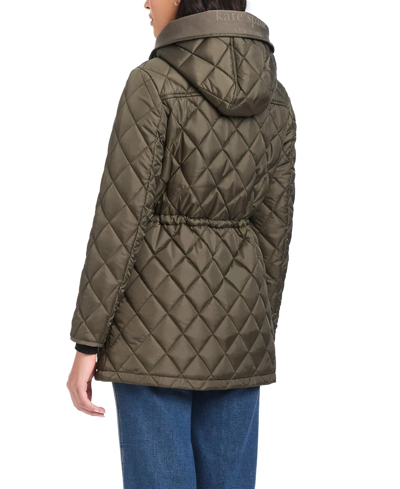 kate spade new york Women's Diamond Quilted Anorak Jacket With Hood