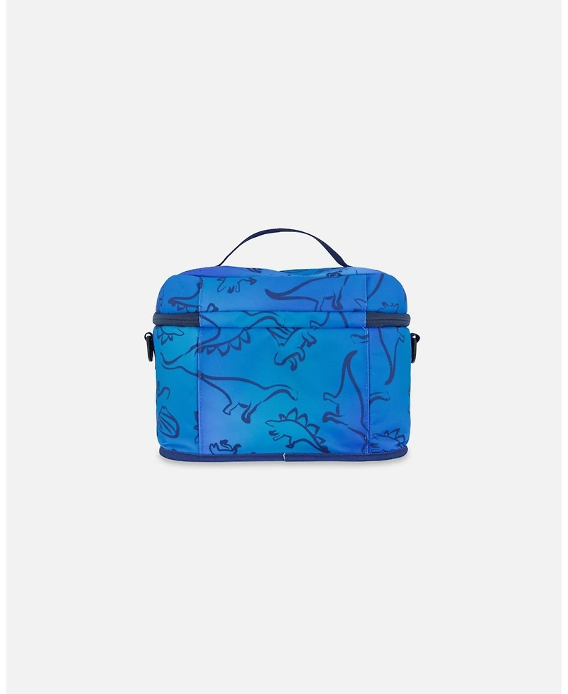 Deux par Deux Boy Lunch Box Blue Gradient Dinosaur Print - Toddler|Child